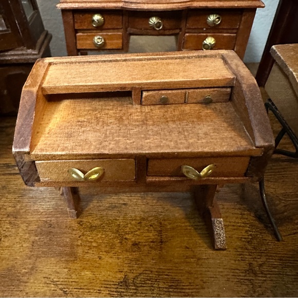 Vintage! 11 Pieces - Wooden Miniature Doll House Furniture - Picture 7 of 11